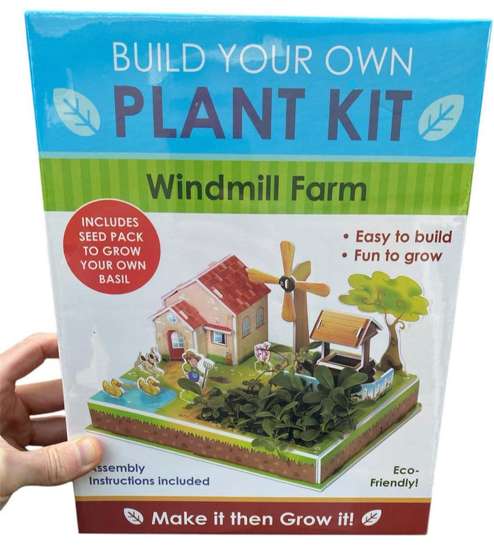 "Build Your Own" 3D Windmill Farm Plant Puzzle Garden Kit - Grows Basil