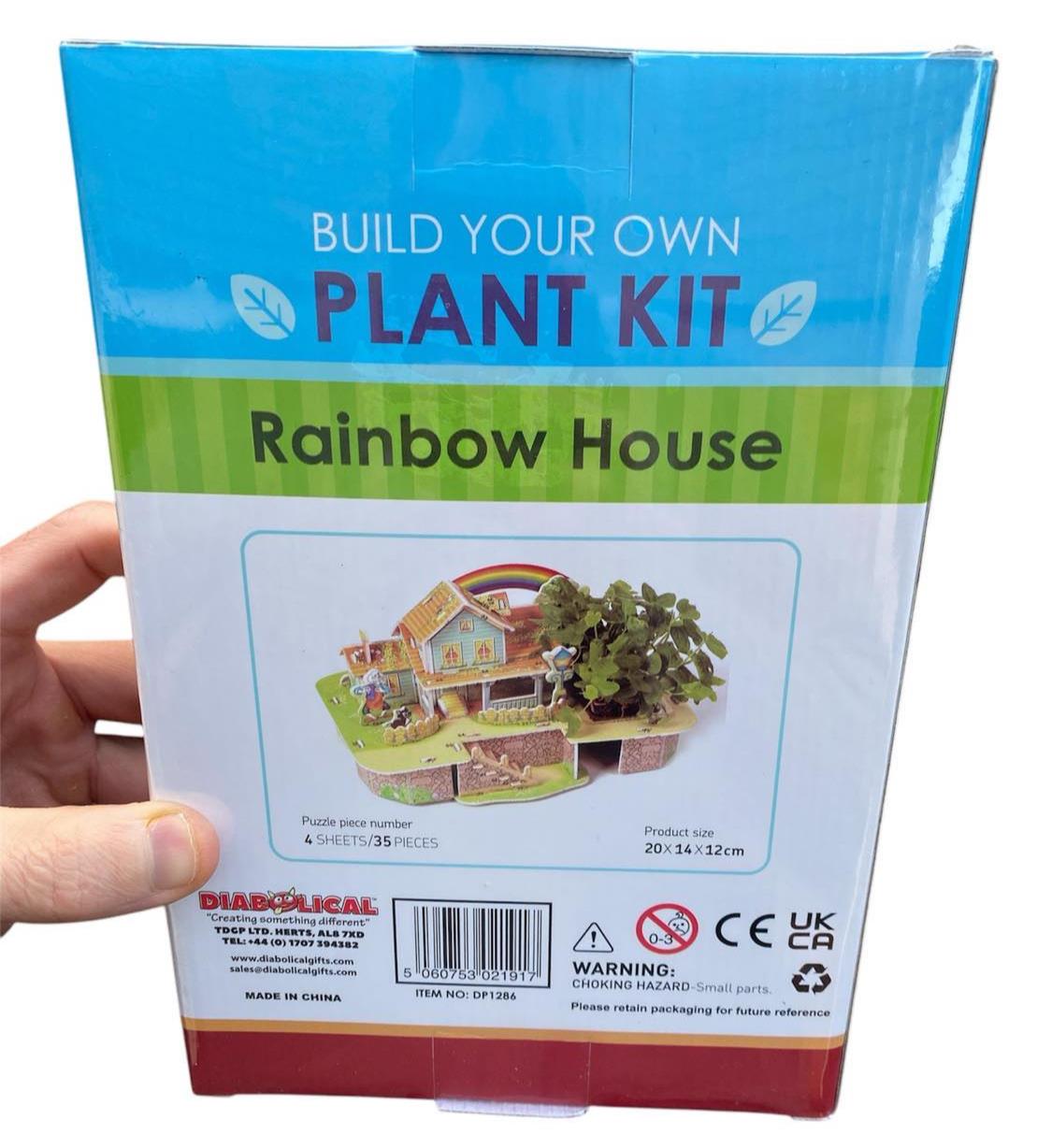 "Build Your Own" 3D Mini Rainbow House Plant Puzzle Garden Kit - Grows Basil