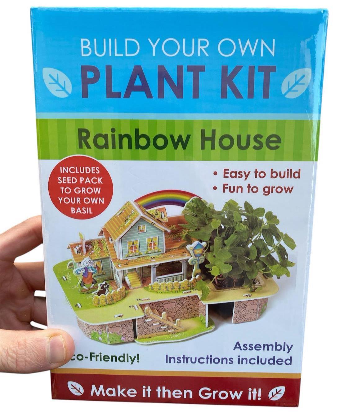 "Build Your Own" 3D Mini Rainbow House Plant Puzzle Garden Kit - Grows Basil