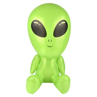 48" Green Galactic Alien Inflatable 👽 Big Head UFO Pool Party Halloween Blow Up