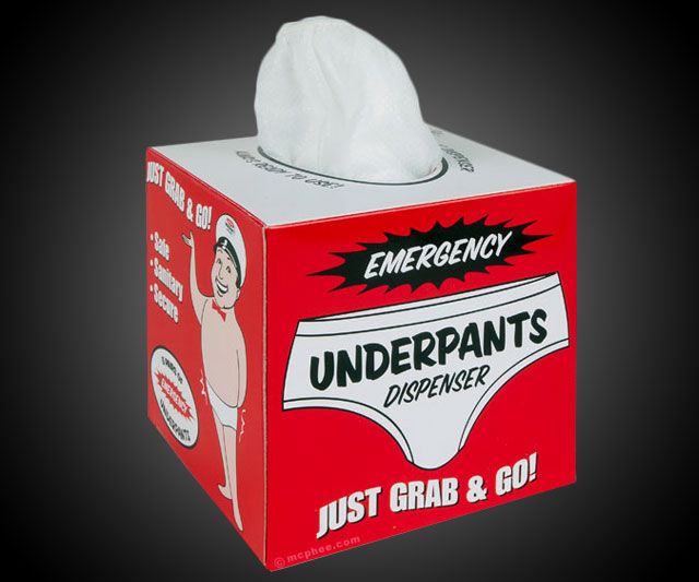 Emergency Underpants Dispenser ~ 5-Pack Underwear Gag Joke Gift ~ Archie McPhee