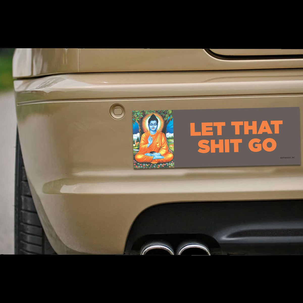 "LET THAT S%#IT GO" 🙏 Funny Buddah Bumper Fridge Car Magnet - Made in USA