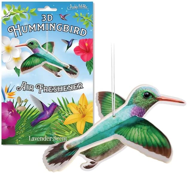 3D HUMMINGBIRD Bird Car Air Freshener -  (Lavender Scent) - Archie McPhee