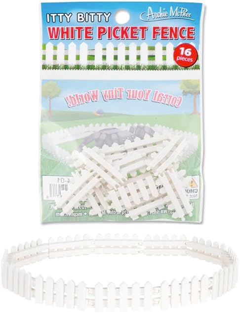 Itty Bitty Fence Sections (Bag of 16) - Mini Dollhouse Figurines - Archie McPhee