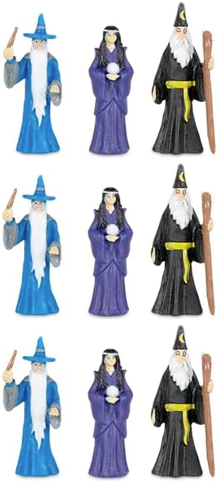 Itty Bitty Wizards (Bag of 9) - Mini Magical Statue Figurines - Archie McPhee