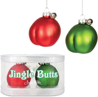 Jingle Butts Ornaments - Chriistmas Holiday Art Hand-Blown Glass ® Archie McPhee