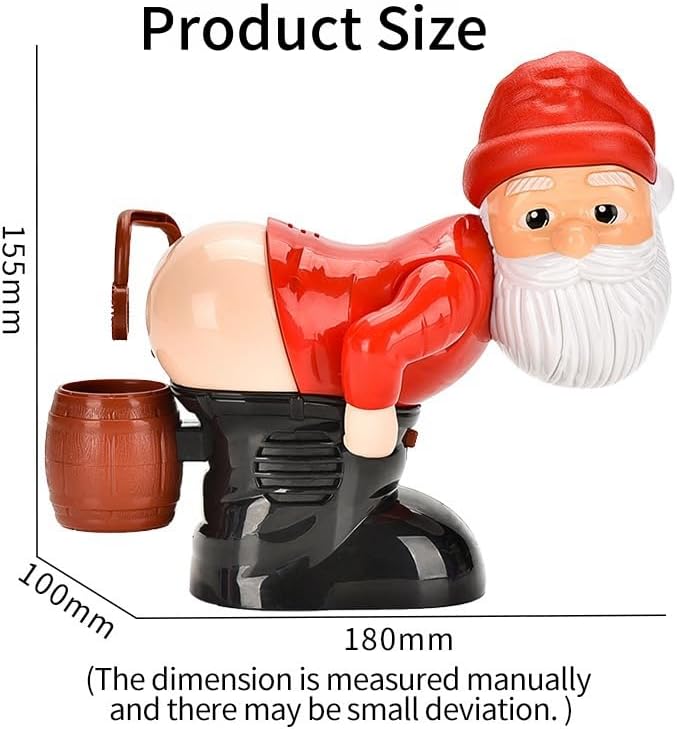 Introducing the Bubble Blowing Santa - Fart Bubble Machine with Flashing Lights & Music Gift, a whimsical toy designed to look just like Santa bent over. Measuring 155mm in height, 180mm in length, and 100mm in width, it's perfect for adding fun and cheer to your Christmas party. Please note that manual measurements may result in slight variations.