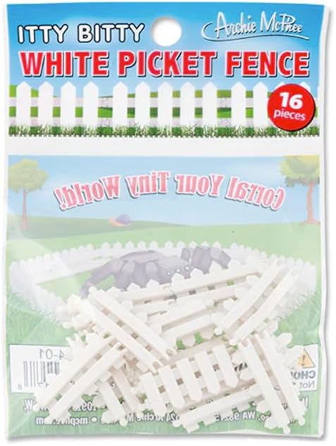 Itty Bitty Fence Sections (Bag of 16) - Mini Dollhouse Figurines - Archie McPhee