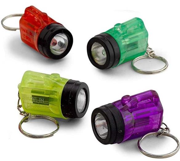 144 porte-clés lampe de poche – Cadeaux de fête amusants (12 douzaines en gros)