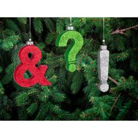 Punctuation Ornaments - Christmas Tree Glitter Decoration Art ® Archie McPhee