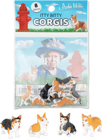 Itty Bitty Corgis (Bag of 8) - Puppy Dog Statue Mini Figurines - Archie McPhee