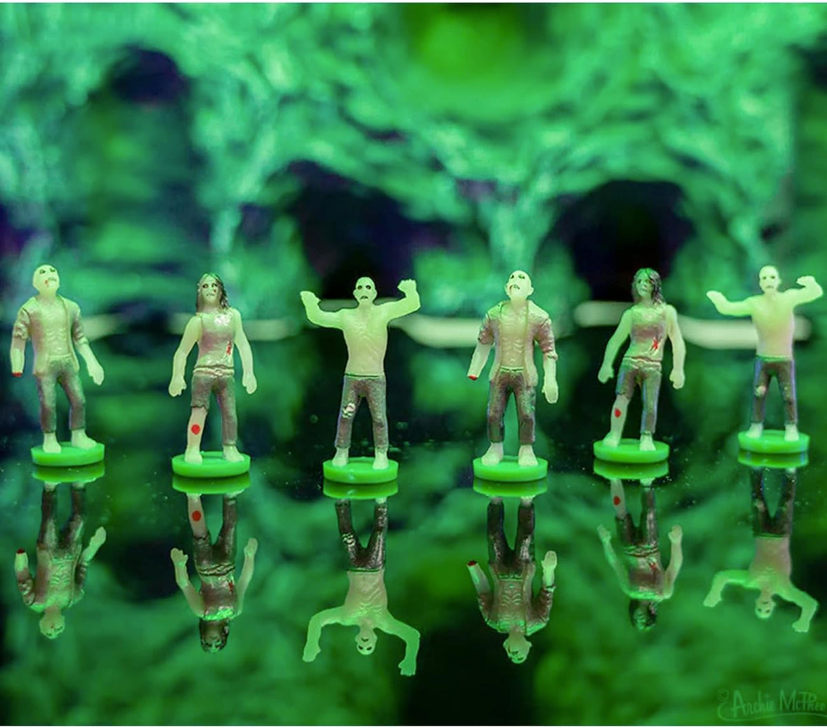 Itty Bitty Zombies (Bag of 9) - Mini Gow in Dark Figurines - Archie McPhee