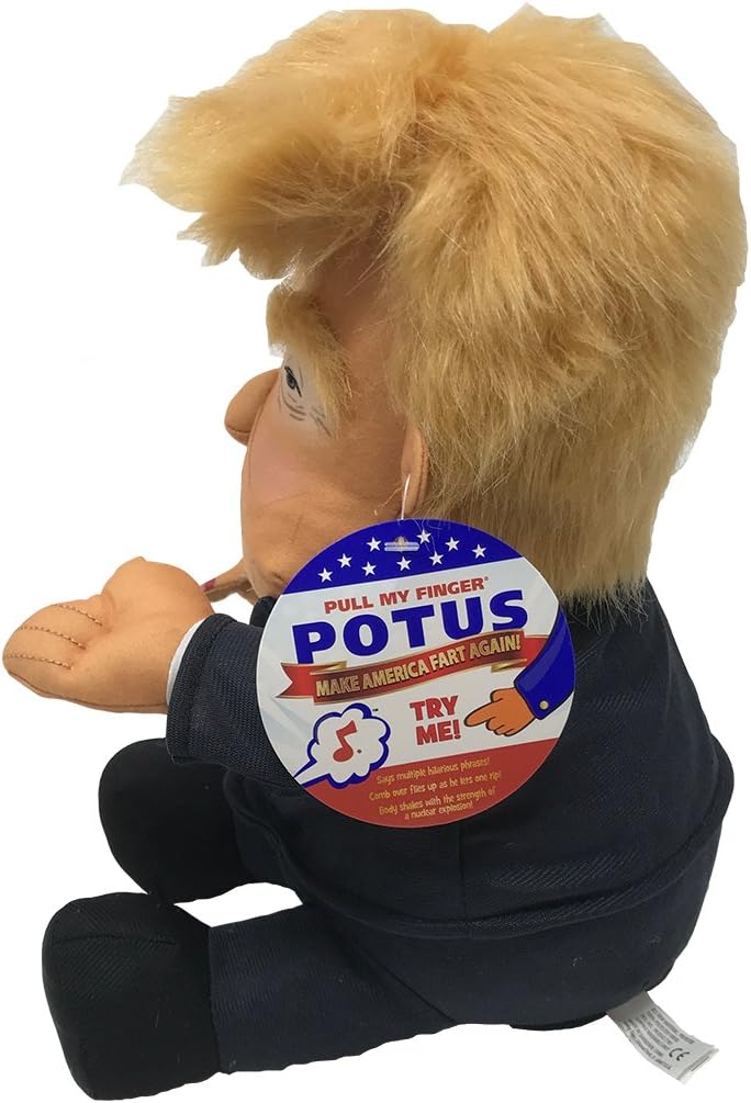 Pull My Finger 💨 Farting Donald Trump Plush Figure Doll 😂 With Animated Hair💨