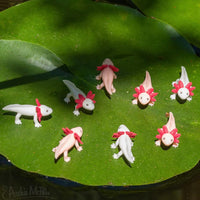 Itty Bitty Happy Axolotls (Bag of 8) - Tiny Figurines Crafts - Archie McPhee