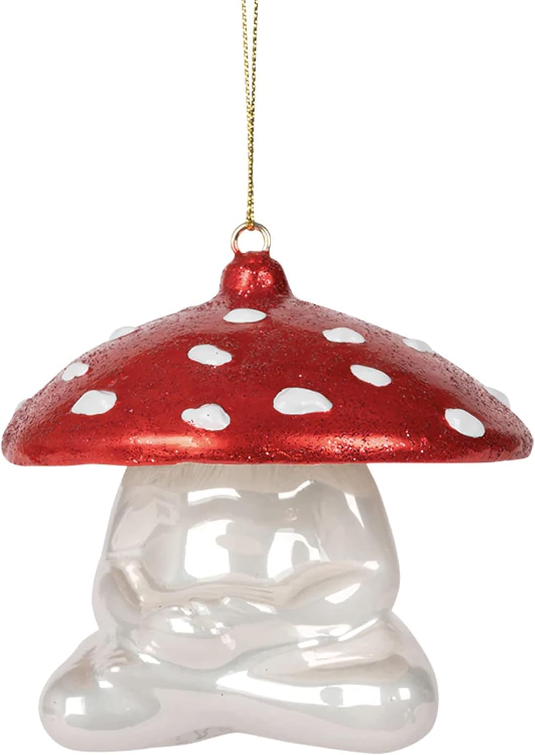 Meditating Mushroom Ornament - Holiday Art Hand-Blown Glass ® Archie McPhee