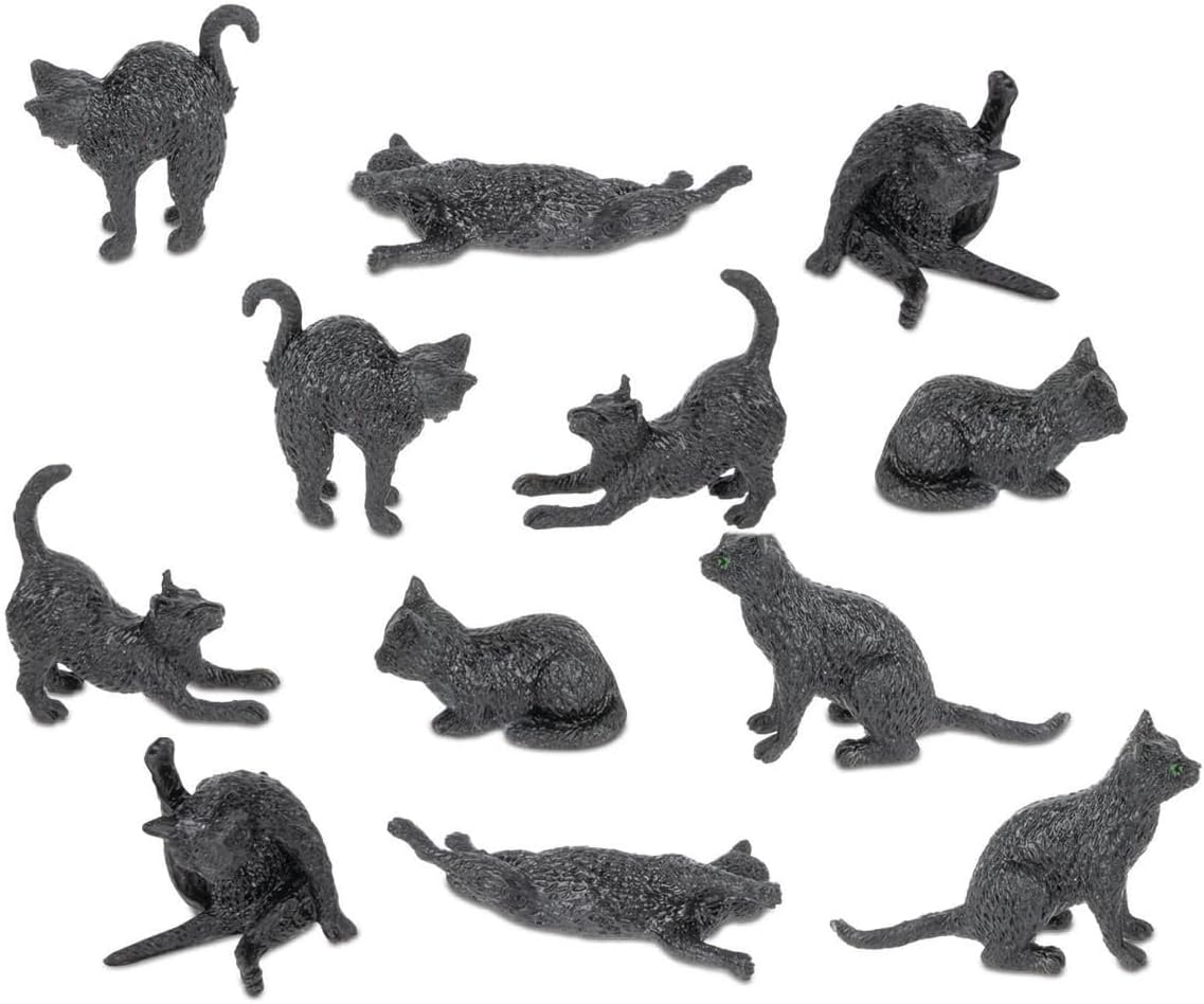 Itty Bitty Black Cats (Bag of 12) - Tiny Figurines Arts & Crafts - Archie McPhee