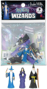 Itty Bitty Wizards (Bag of 9) - Mini Magical Statue Figurines - Archie McPhee