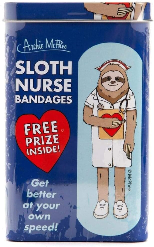 Sloth Nurse Bandages in Cute Collectible Tin - Band-Aids  Archie McPhee