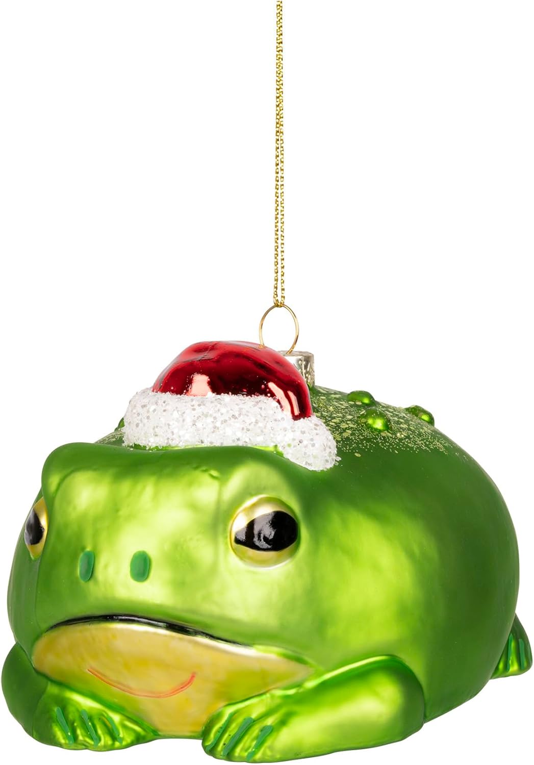 Grumpy Frog Ornament - Chriistmas Holiday Art Hand-Blown Glass ® Archie McPhee