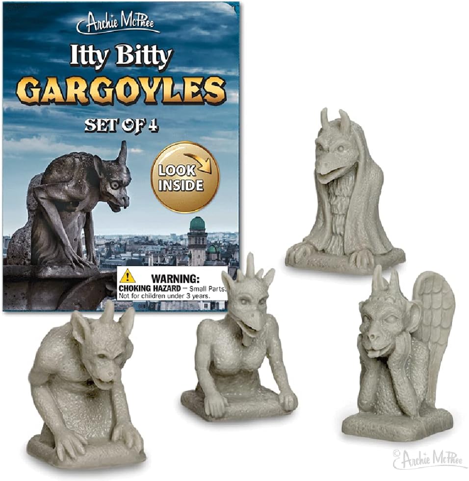 Itty Bitty Gargoyles - (box of 4) Miniature Decoration Figurines - Archie McPhee