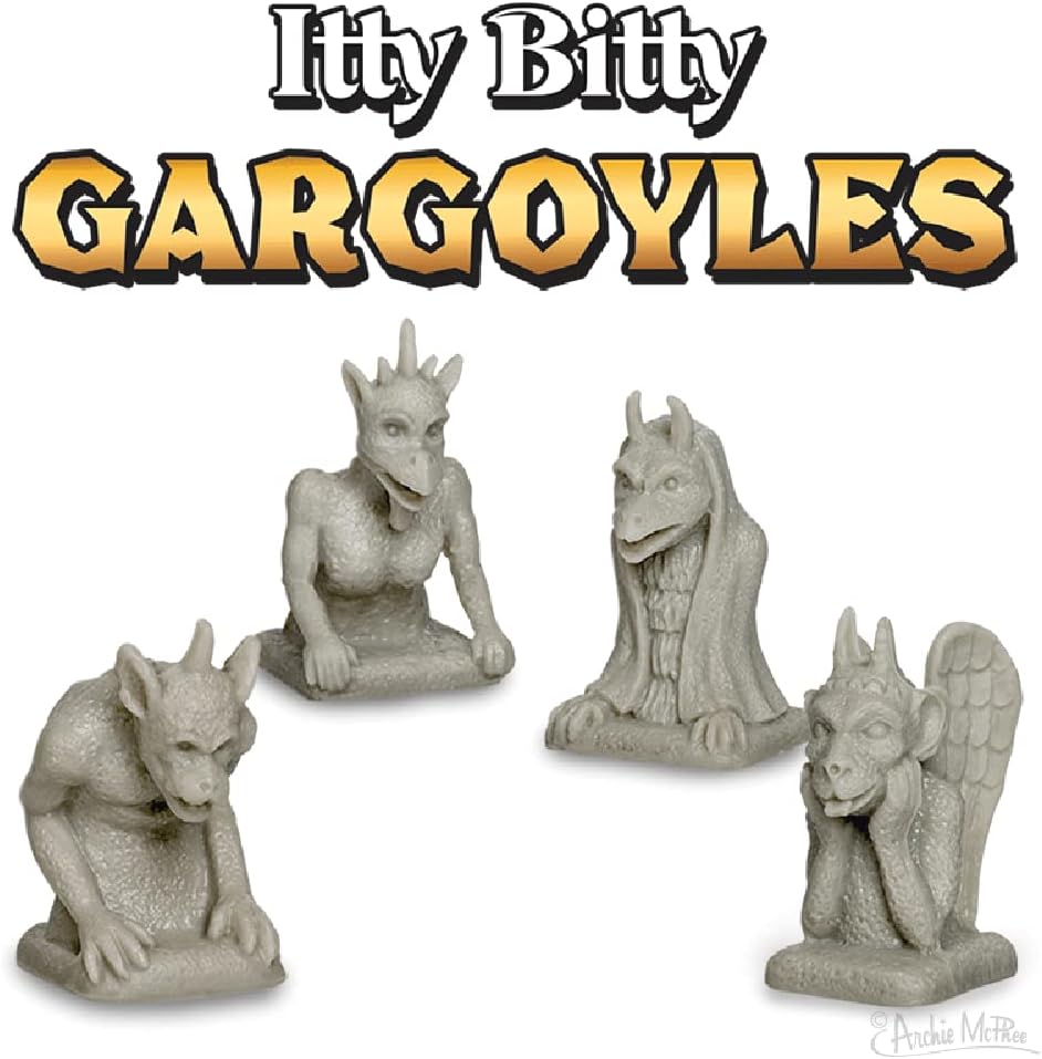 Itty Bitty Gargoyles - (box of 4) Miniature Decoration Figurines - Archie McPhee