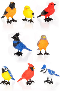 A Collection of Mini Garden Birds - 8pc Tiny Statue Figurines- Archie McPhee