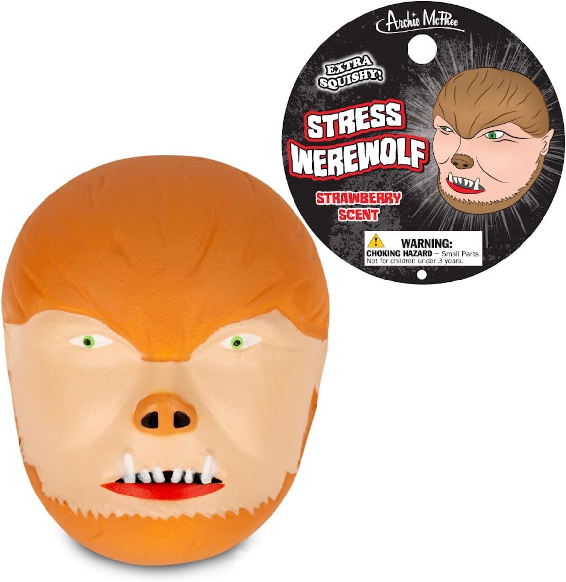 STRESS WEREWOLF - Squish Squeezable Squishy Figure Fidget Toy - Archie McPhee