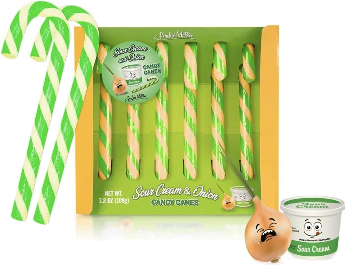 Sour Cream & Onion Candy Canes - DISGUSTING! Gag Prank Joke Gift - Archie McPhee