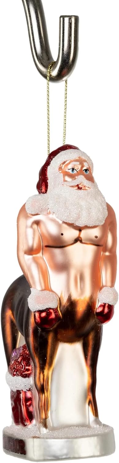 Santaur Ornament - Santa Claus Horse Christmas Hand-Blown Glass ® Archie McPhee