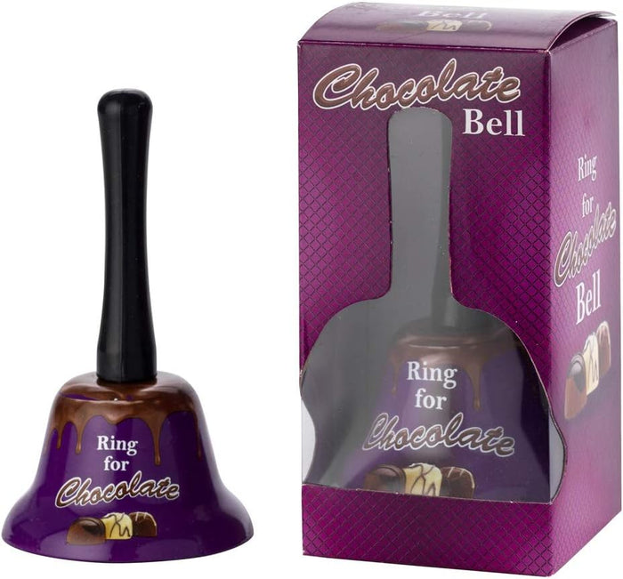 RING FOR CHOCOLATE Metal Hand Bell - Fancy Kitchen Bar Office Desk Decor