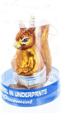 Squirrel in Underpants Ornament - Holiday Hand-Blown Glass Art ® Archie McPhee