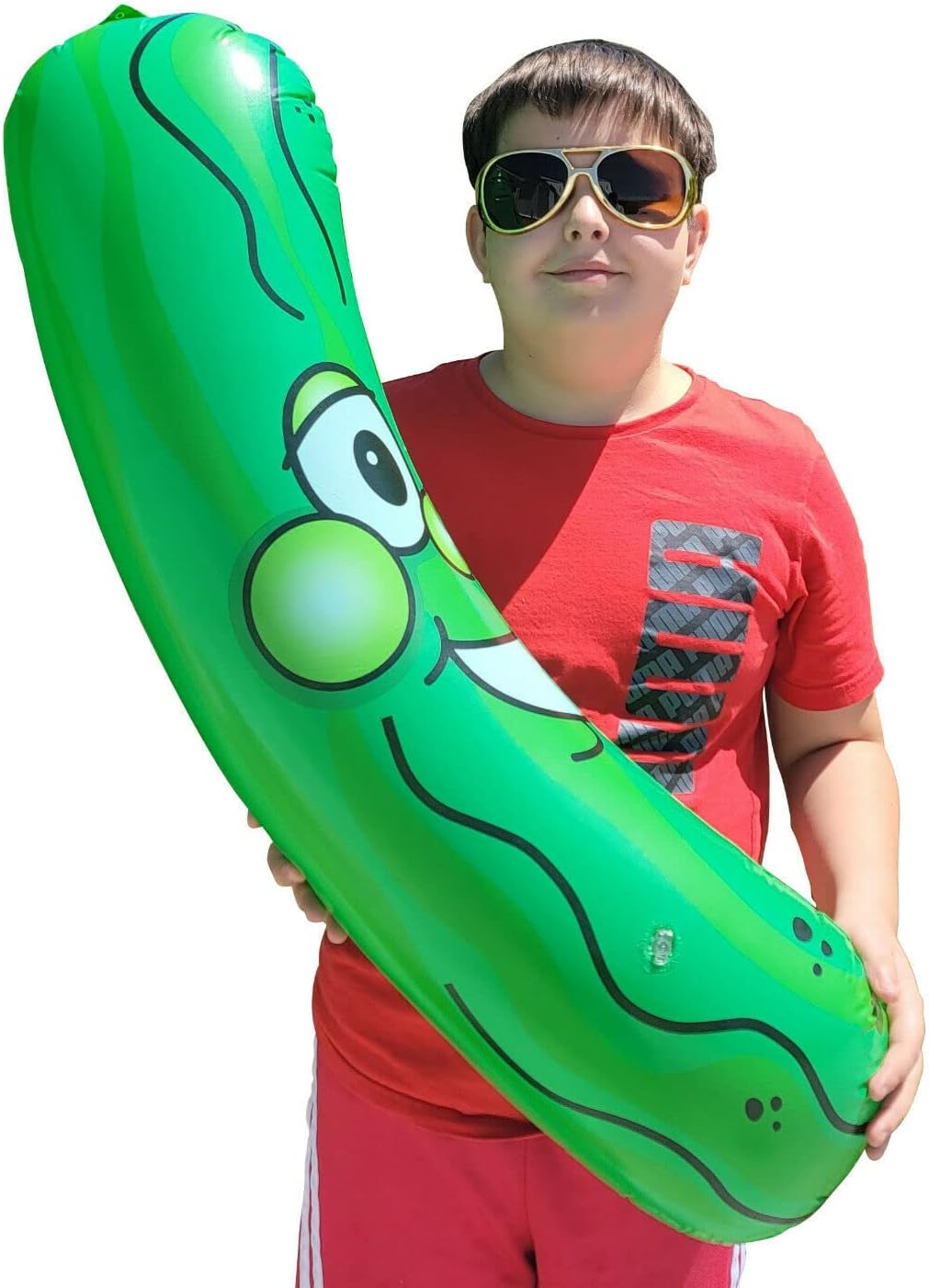 Paquete de 12 - GIGANTE Jumbo 36" verde inflable sonriente PICKLE HEAD (3 PIES) Fideos de vinilo para piscina