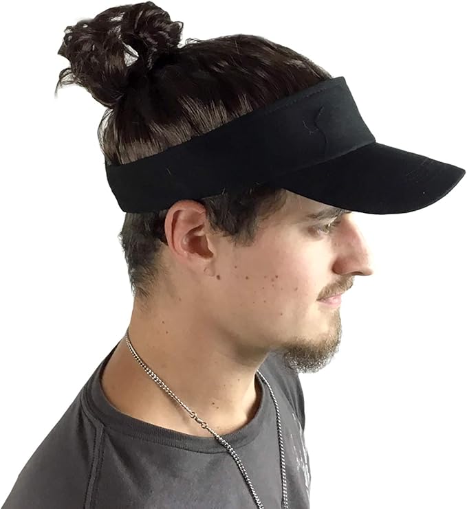 Man Bun Sun Visor Hat - Hair Costume Prop Cap -  The Original Billy-Bob