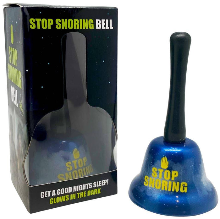 STOP SNORING Metal Hand Bell - Glows in the Dark! - Funny Gag Joke Adult Gift