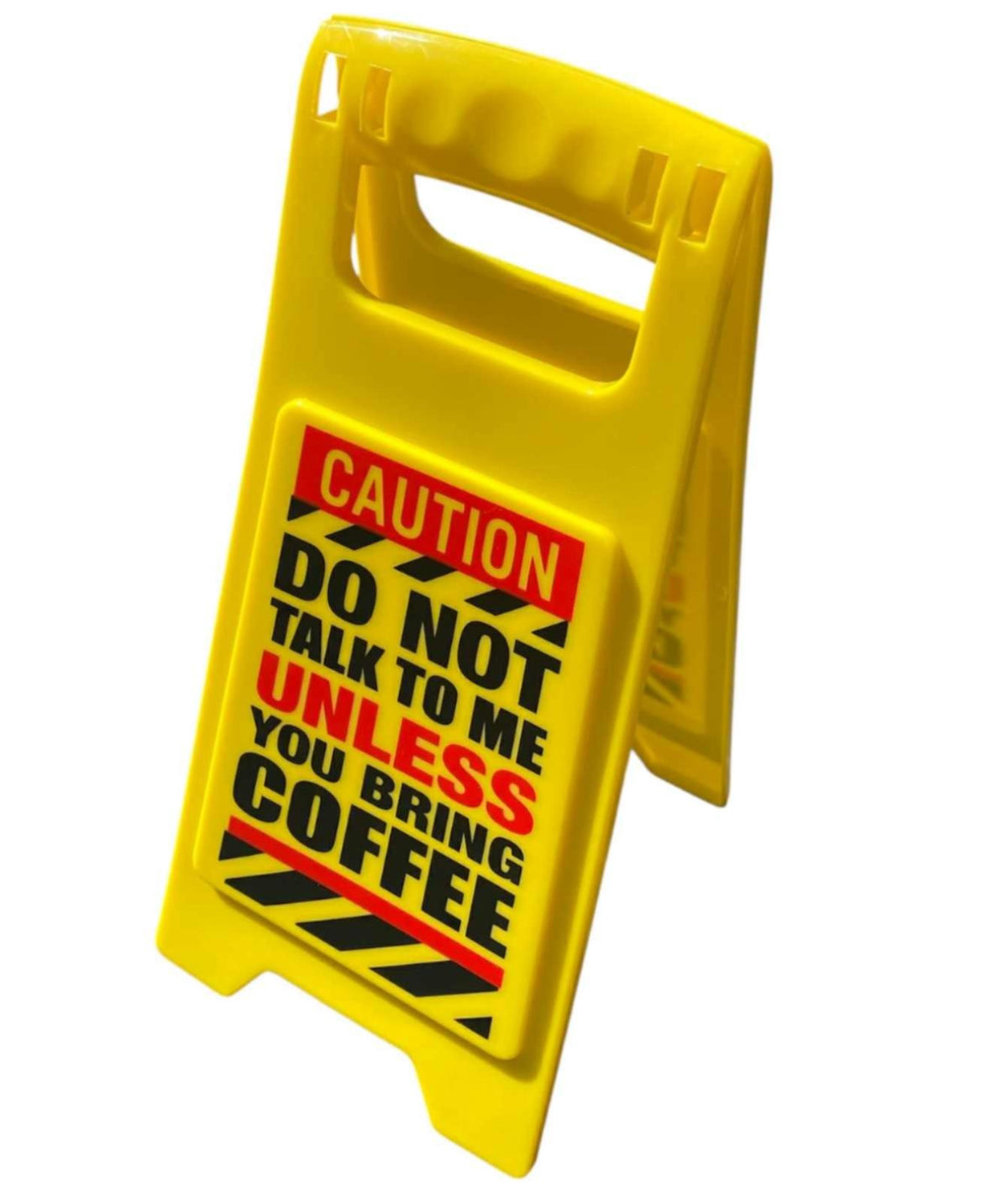 The "⚠️ Funny Warning Bring Coffee Desk Sign ☕️ Office Humor Gag Joke Funny Gift 🎁" features a bold yellow caution sign that reads: "CAUTION DO NOT TALK TO ME UNLESS YOU BRING COFFEE"—a hilarious addition to any desk.