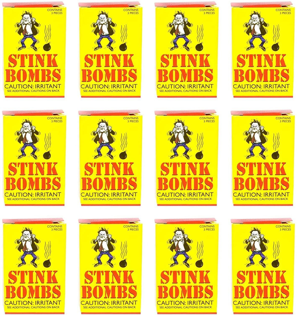 36 Stink Bombs Glass Vials (12 boxes of 3) - Smelly GaG Prank Joke