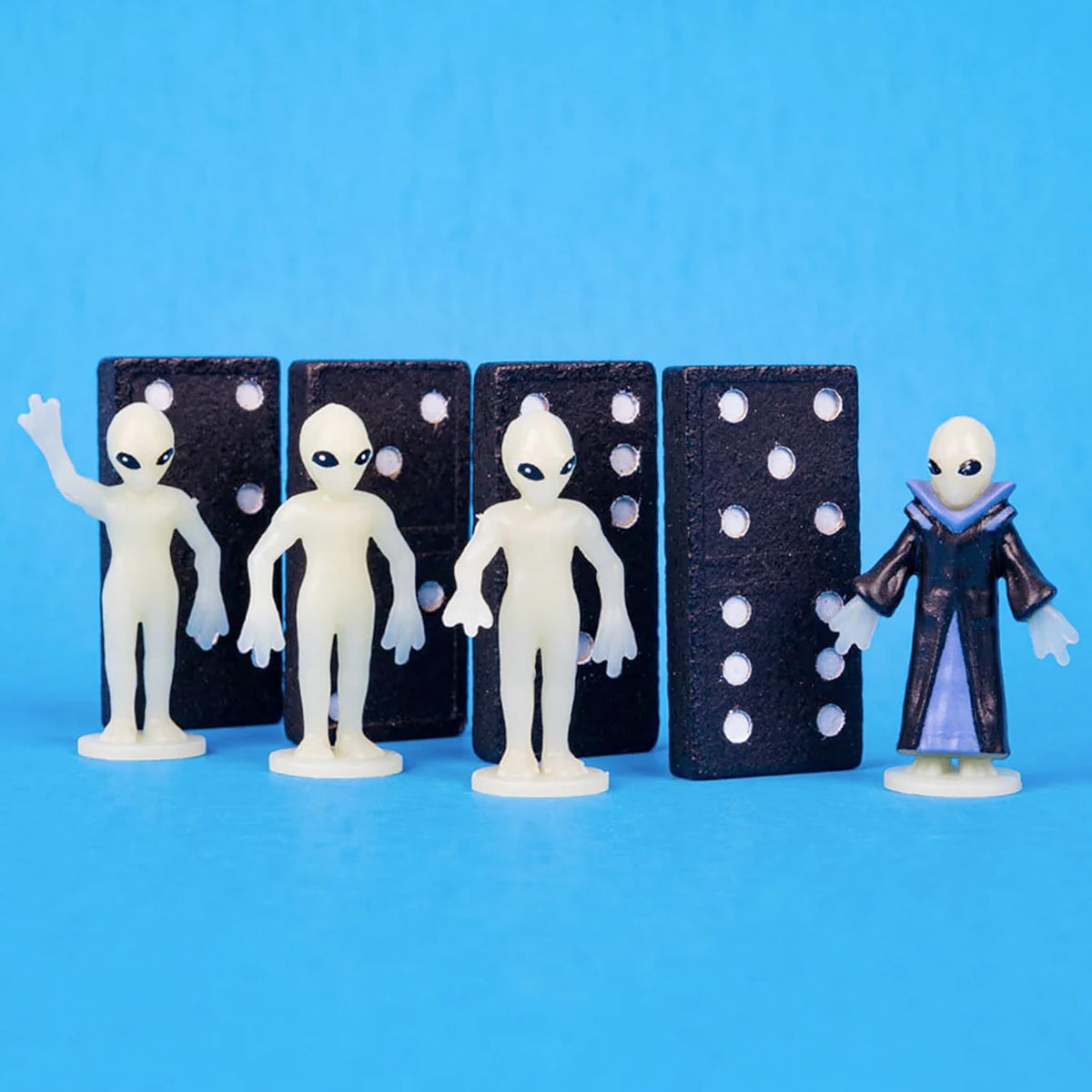 Itty Bitty Aliens (Bag of 9) Glow in Dark Statue UFO Figurines - Archie McPhee