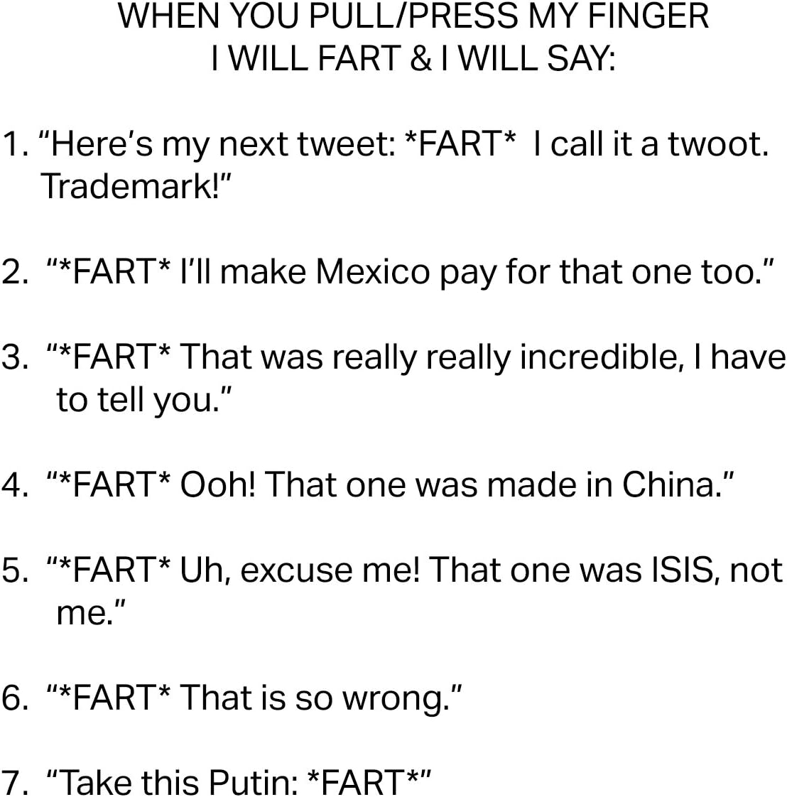 Pull My Finger 💨 Farting Donald Trump Plush Figure Doll 😂 With Animated Hair💨