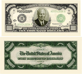 100 TOTAL Eisenhower $10,000.00 Ten Thousand Money Bill Party Fake Novelty Play