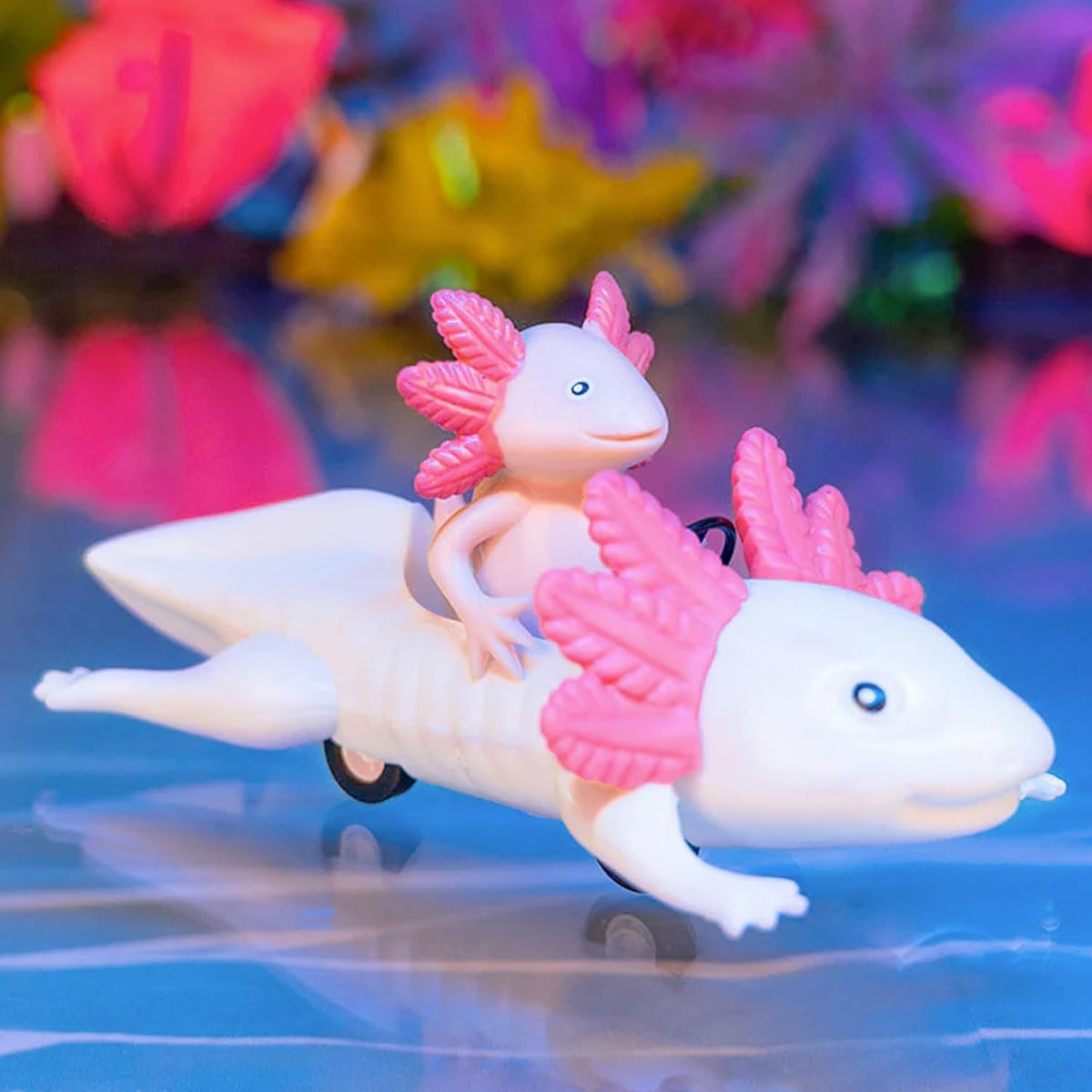 Axolotl Joyride: Cute Pink Pull Back Car Racing Child Toy - Archie McPhee