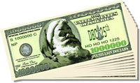 1000 TOTAL - One Million Santa Claus Christmas Holiday Novelty Play Money Bills