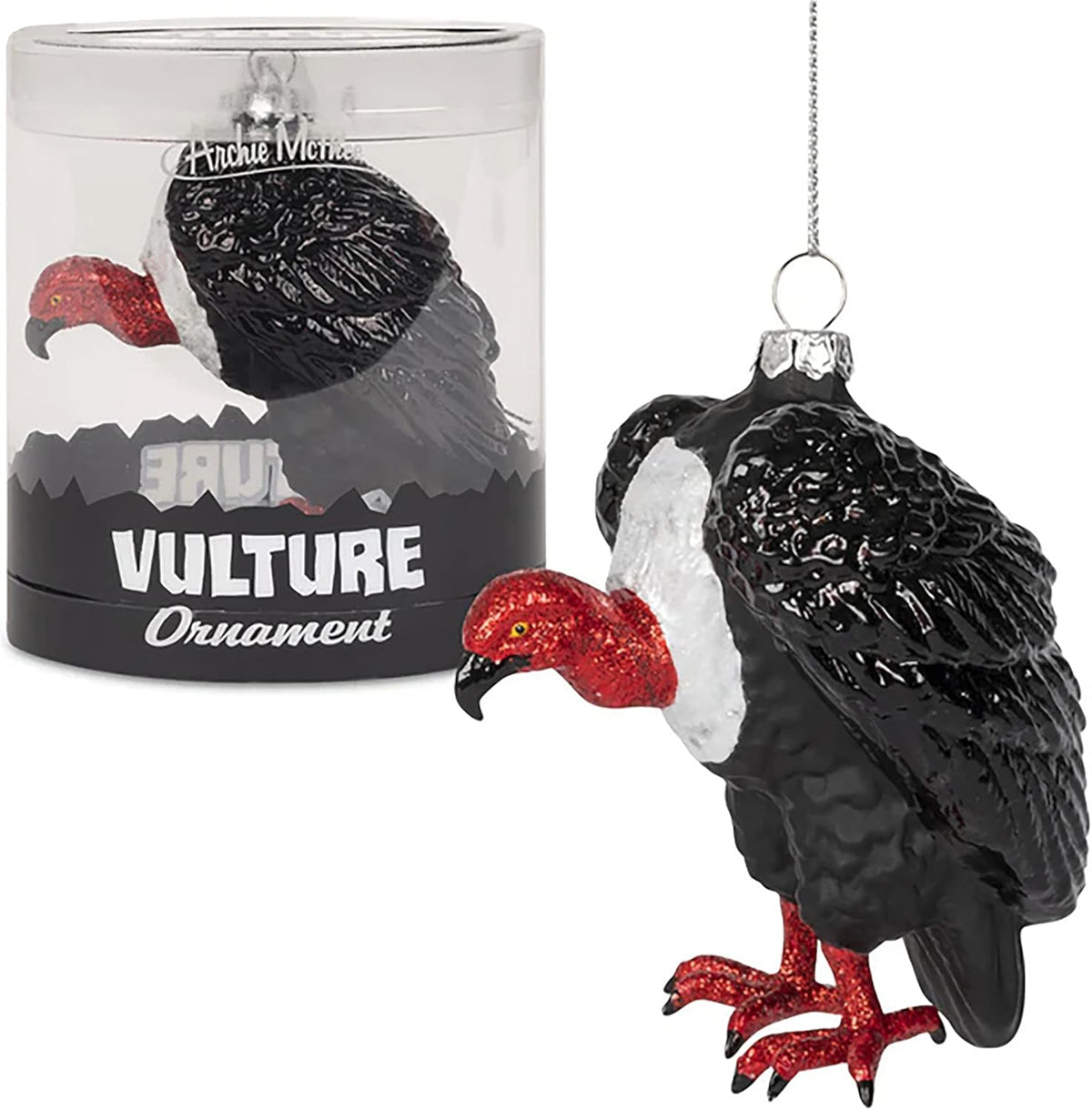 Vulture Ornament - Christmas Holiday Art Hand-Blown Glass Decor ® Archie McPhee