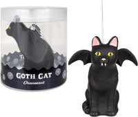 Goth Cat Ornament - Christmas Holiday Art Hand-Blown Glass Decor ® Archie McPhee