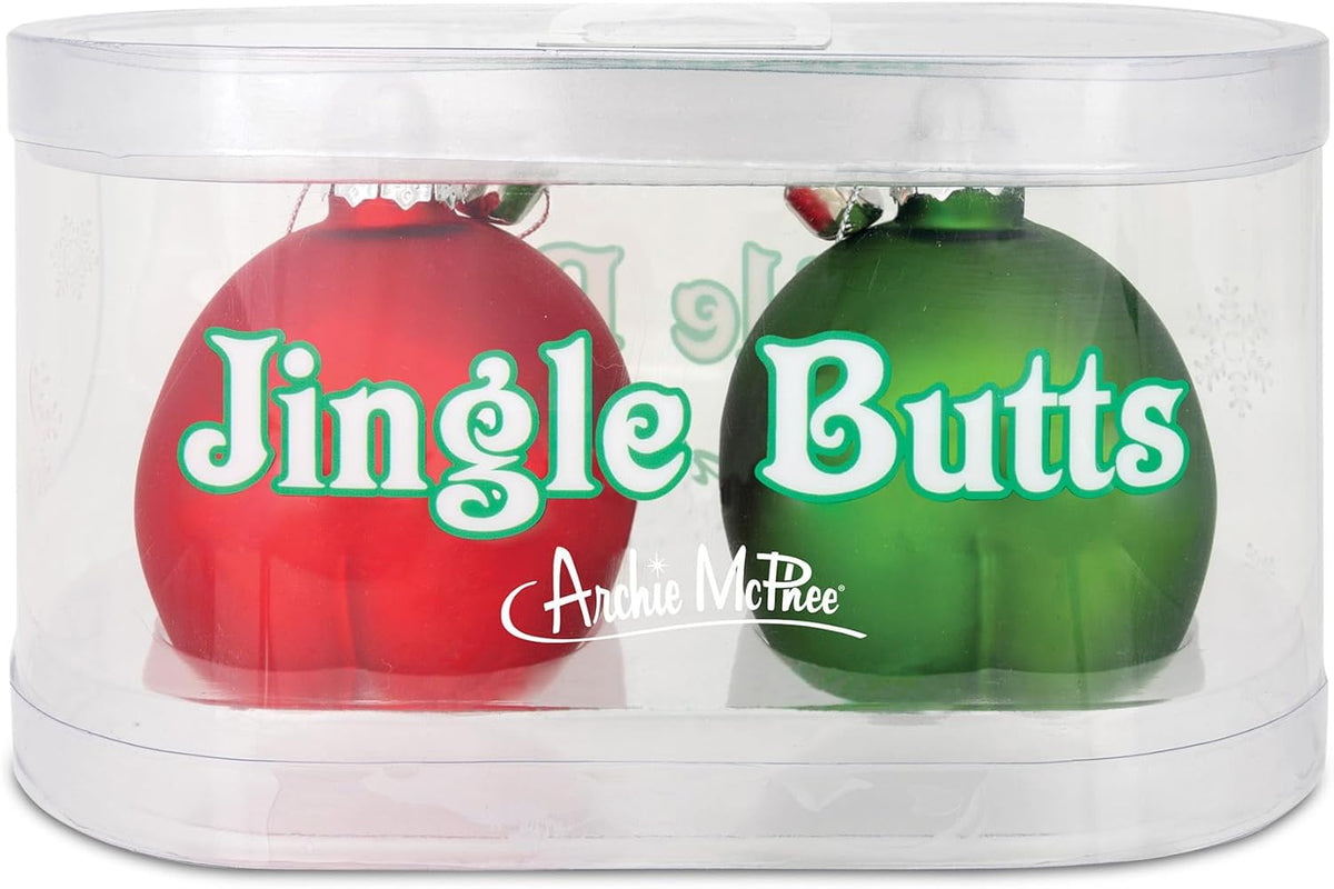 Jingle Butts Ornaments - Chriistmas Holiday Art Hand-Blown Glass ® Archie McPhee