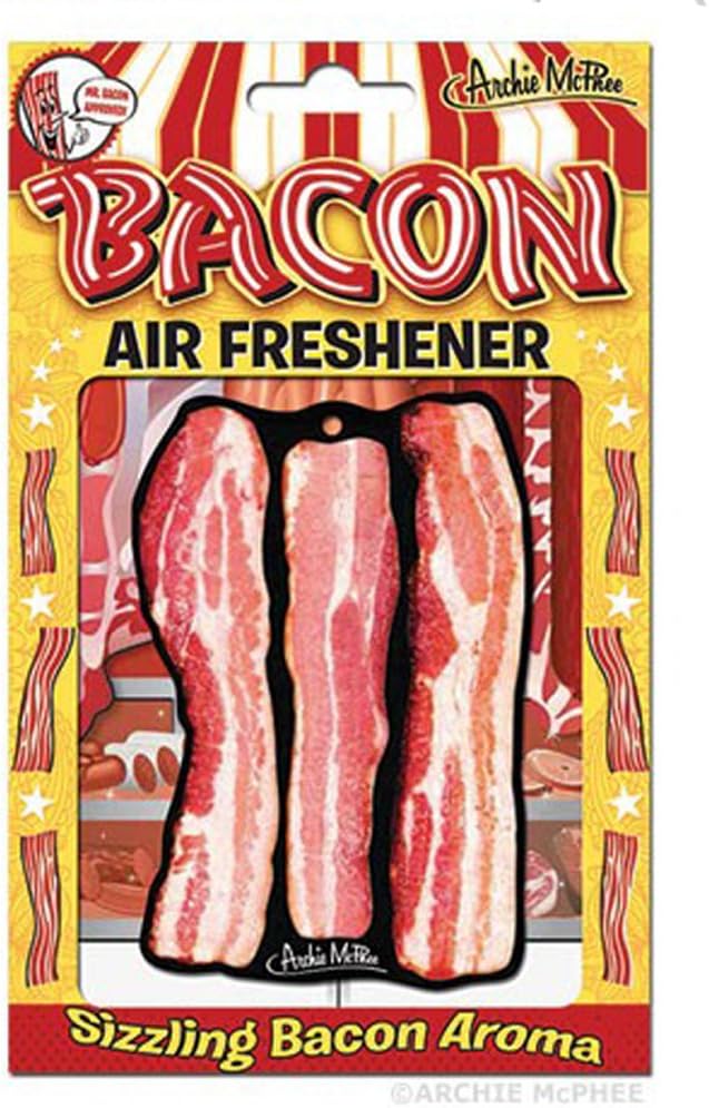 BACON DELUXE Car Air Freshner (Sizzling Bacon Aroma Scent) - Archie McPhee