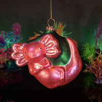 Axolotl Ornament - Christmas Holiday Art Hand-Blown Glass Decor ® Archie McPhee