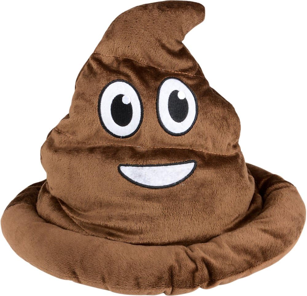 The 💩 Poop Emoji Hat is a hilarious brown hat with a smiling face, perfect as a funny gag gift or a playful party costume accessory.