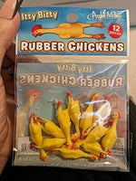 ITTY BITTY Rubber Chickens - 12 Piece Tiny Party Toy Decorations ~ Archie McPhee