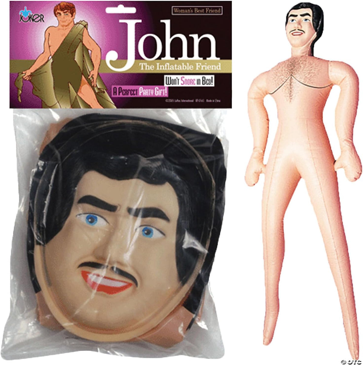 Inflatable Male John Doll Costume for Halloween, Bachelorette Party Gag Blow-Up