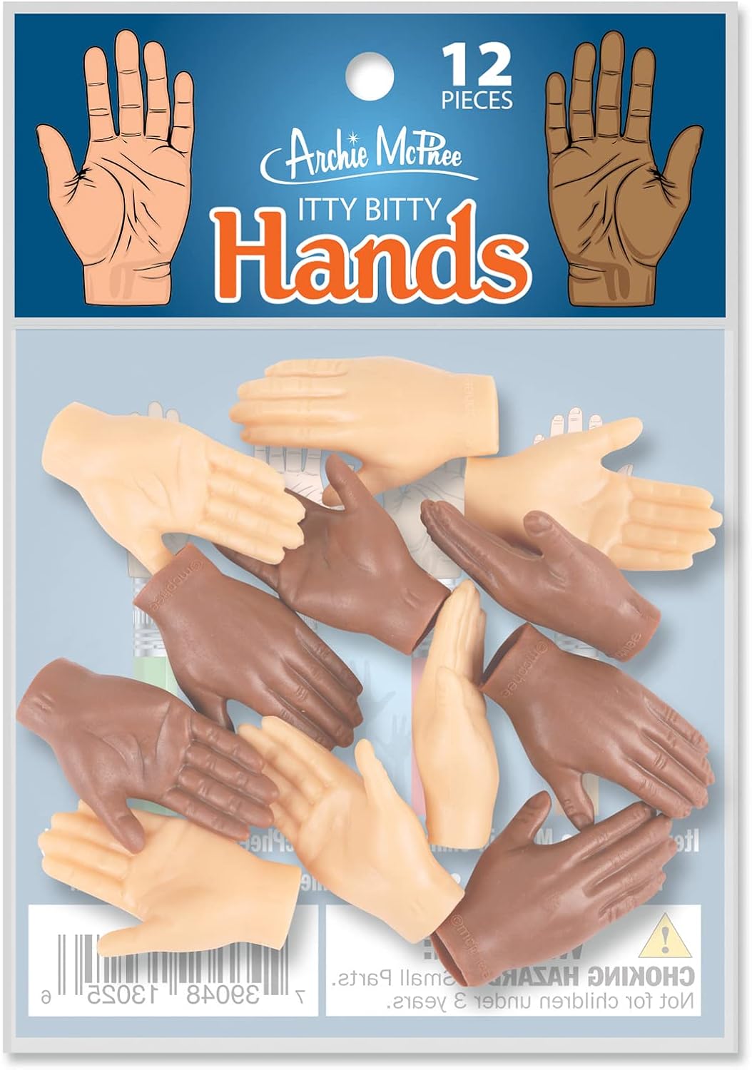 Itty Bitty Hands (Bag of 12) - Tiny Figurines Craft Art Toys - Archie McPhee